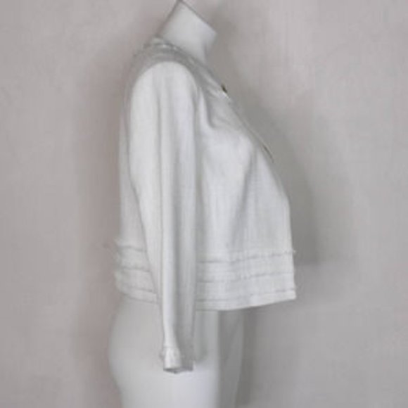 Karl Lagerfeld White Cropped Blazer Jacket - Picture 3 of 3